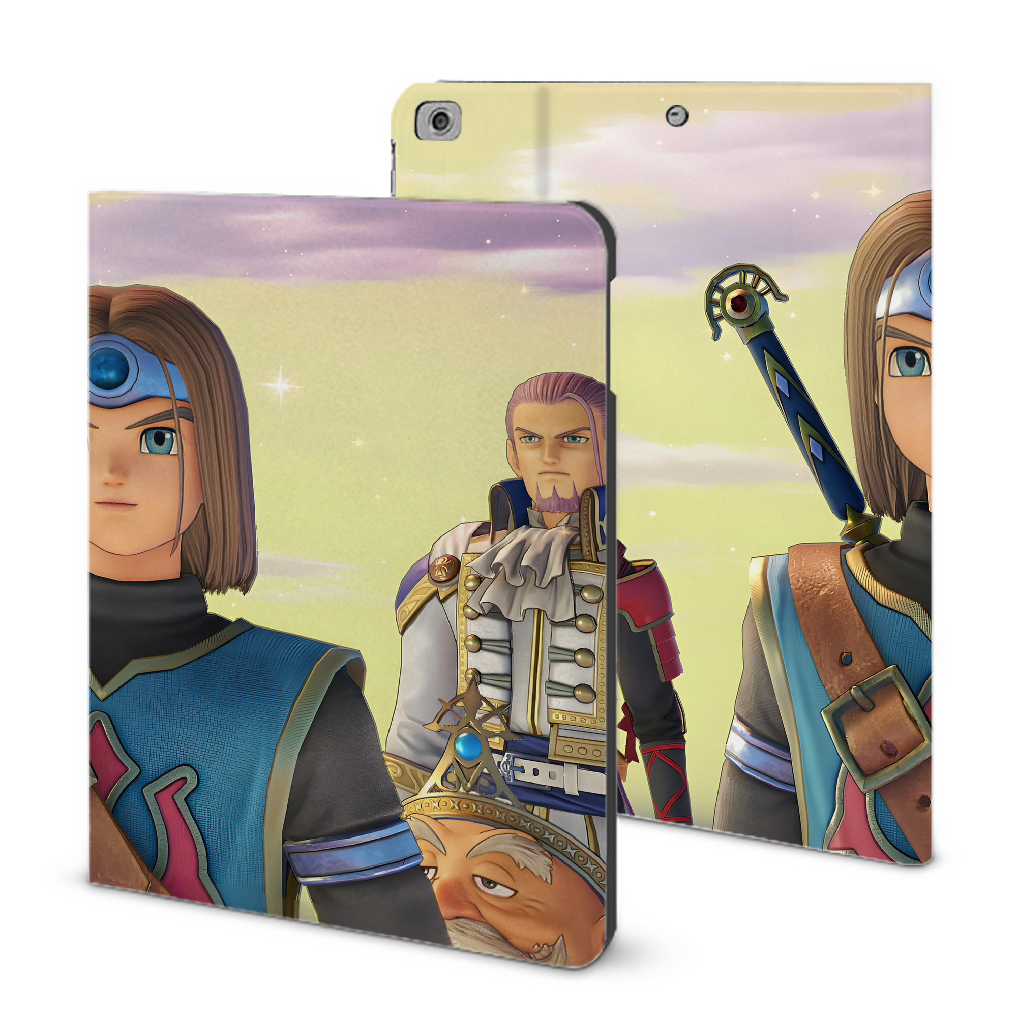 （画像用） ドラゴンクエスト Doragon Kuesuto Dragon Quest IPad ケース ブック型 PUレザー TPU 耐衝撃 軽量 薄型 ペン収納なし 全面保護 IPad 各モデル対応